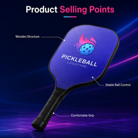 Juego de Palas de Pickleball de Madera, 2 Palas, 4 Pelotas, Bolsa de Transporte, Logotipo Personalizado, para Principiantes, Familias, Escuelas, Clubes, Pedidos al por Mayor
