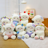 Nouvelle Peluche Mignonne en Forme de Mouton avec Tablier, en Coton PP Super Doux et Maille Lavée, Magnétique, Rose, pour Princesse, avec Fonction Apaisante et Recharge USB