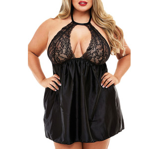 Ensemble de pyjama nuisette <span class=keywords><strong>dos</strong></span> <span class=keywords><strong>nu</strong></span> en satin écoresponsable sans couture (Spandex/Nylon) pour femme, taille 5XL, <span class=keywords><strong>lingerie</strong></span> de <span class=keywords><strong>mariée</strong></span> - Product Image 3