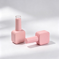 Flacon de vernis à ongles vide opaque personnalisé en usine, 10 ml, carré, rose, tendance, unique, en verre, pour gel, avec logo