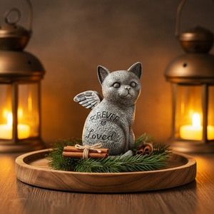 Ornement commémoratif <span class=keywords><strong>pour</strong></span> animaux de compagnie avec ailes d'ange <span class=keywords><strong>pour</strong></span> la maison, le jardin et l'<span class=keywords><strong>extérieur</strong></span>, pierre tombale artisanale <span class=keywords><strong>en</strong></span> <span class=keywords><strong>résine</strong></span> <span class=keywords><strong>pour</strong></span> <span class=keywords><strong>chat</strong></span> et chien - Product Image 2