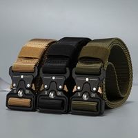 Ceinture tactique pour homme en nylon, ceinture tissée avec boucle en métal, pour la chasse, la randonnée, les sports