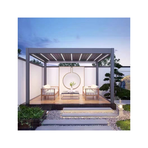 <span class=keywords><strong>Pergola</strong></span> à profil en aluminium, bon <span class=keywords><strong>prix</strong></span>, nouvelle ouverture en métal et persienne <span class=keywords><strong>fermée</strong></span>, auvent confortable avec différentes tailles - Product Image 1