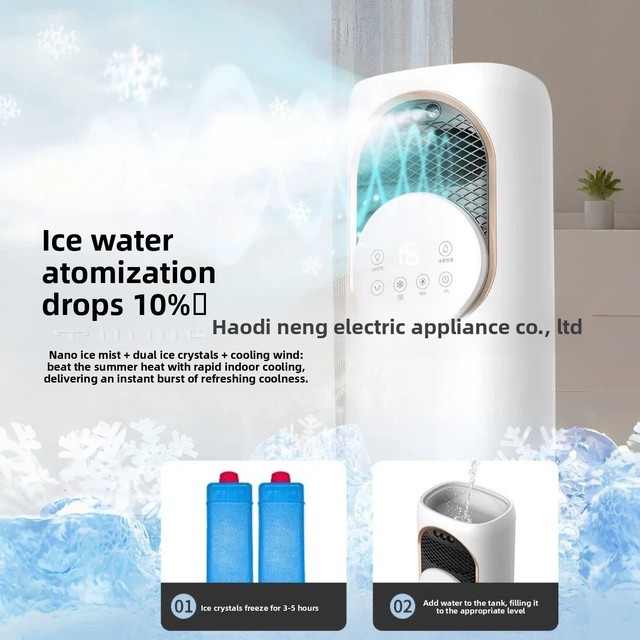 New Dual-Mode Cool-and-Warm AC Air Cooler Household Evaporative Cooler Remote Control Oscillation Timer 3-Speed Fan Compact