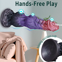Consolador de silicona con nudo de perro Animal monstruo de fantasía con ventosa fuerte, Juguetes sexuales para adultos para mujeres y hombres, consolador Anal con chorro