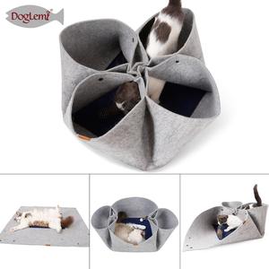 DIY Designer <span class=keywords><strong>Cat</strong></span> Tunnel Modische abnehmbare Filz <span class=keywords><strong>Pet</strong></span> Cave Bett für Kleintiere für den Winter-und Sommer gebrauch - Product Image 3