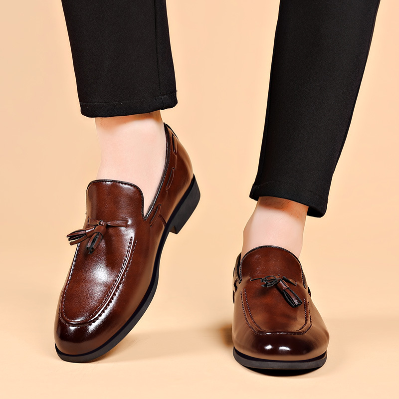 Новая кожаная обувь Мужская большая Size38-48 повседневная обувь Свадебная мужская обувь