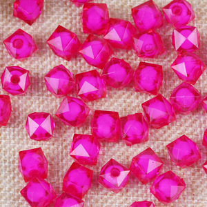 뜨거운 판매 8-16mm 흰색 사각형 아크릴 구슬 수제 DIY 구슬 도매 플라스틱 플렉시 유리 구슬 - Product Image 2