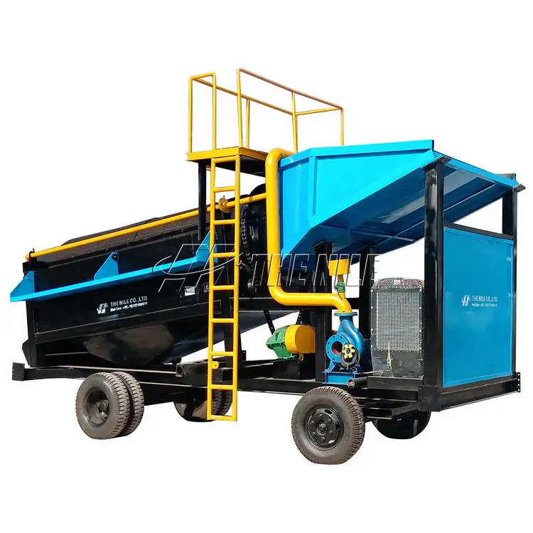 Portable Mobile Mining Gold Trommel Washing Plant With Gold Separating System