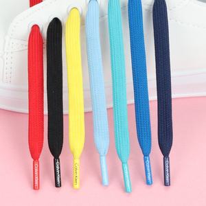 2023 새로운 디자인 다채로운 폴리 에스터 신발 끈 플랫 로프 금속 Aglet 사용자 정의 조각 Lase 운동화 여성 별 신발 끈 - Product Image 2