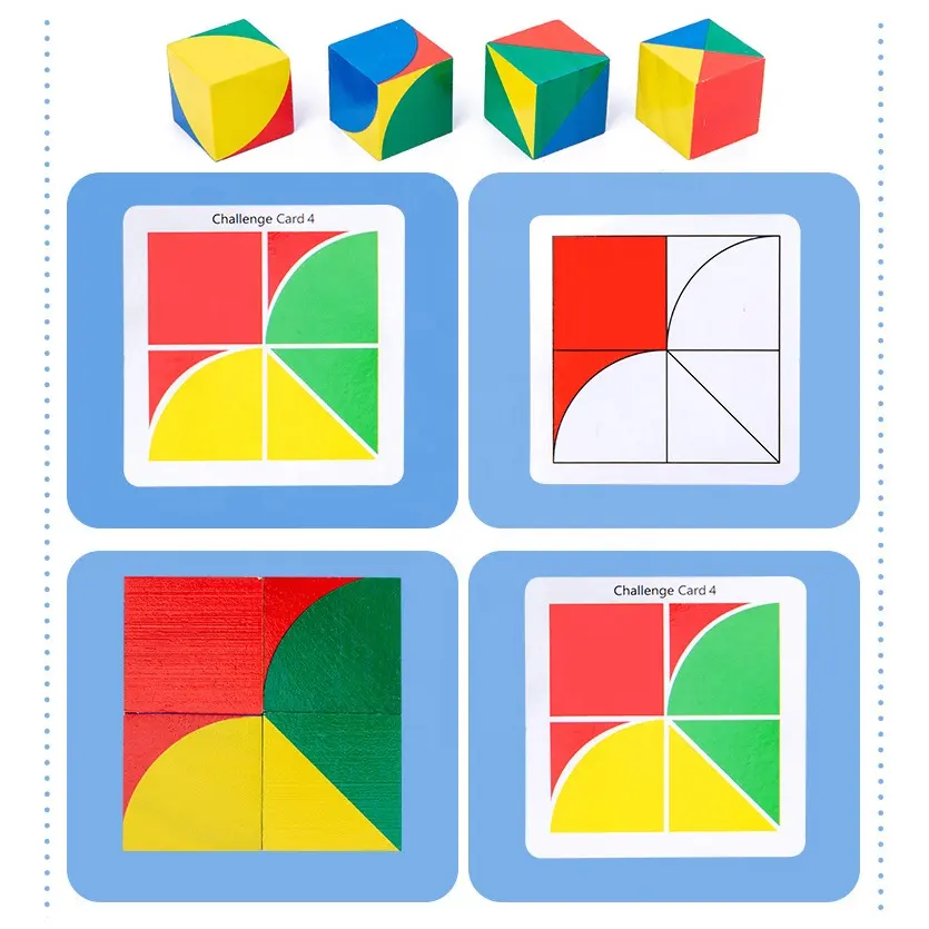 Puzzle 3D éducatif précoce, jouets en bois, cube de développement intellectuel, espace de réflexion, bloc de construction pour enfants
