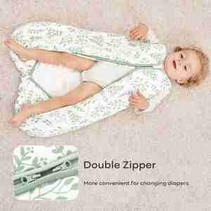 Couverture portable en coton pour tout-petits, confortable, extensible, gigoteuse, sac de couchage en mousseline, sac de couchage pour bébé avec fermeture éclair - Product Image 3