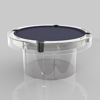 Table de billard ronde en verre trempé de luxe abordable, table de billard en acrylique transparent, livrée avec un ensemble complet d'accessoires