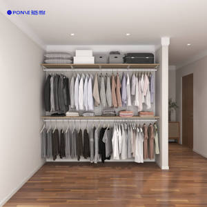 Armoire murale sur mesure en bois massif de 2,4 mètres, style ouvert moderne, pour la maison et la salle à manger, gain de place - Product Image 4