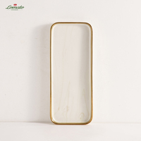 LOMATO LM-CCCP Offre Spéciale – Services de Table Nordiques à Bord Doré – Assiettes Blanches en Porcelaine Émaillée Écologiques et Durables – Anti-fuite