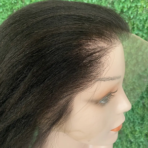 Parrucche corte in pizzo full hd con capelli umani con luce yaki e linea di capelli prepizzicati per realizzare una parrucca intrecciata per capelli - Product Image 4