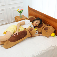 Nouveau style, long coussin en peluche Capybara mignon et oblong, jouet en peluche, coussin moelleux pour salon, rembourrage en coton PP, peluches