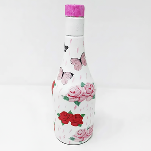 Tapa de botella de vidrio de plástico martillado de cobre de lujo para deporte gimnasio Yoga beneficios de salud ayurvédicos ambiente estilo de vida - Product Image 1