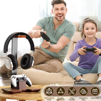 Support de Présentation en Bois Premium pour Casque Audio, Forme Oméga, pour Configuration Gaming, Studio, Bureau – Organisateur de Bureau (Commande en Gros)