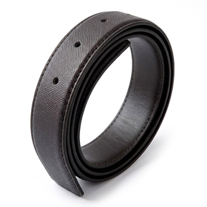 Ceinture de remplacement en cuir de vachette véritable Saffiano, fabriquée en Corée, 30 mm, 5 trous, pour hommes et femmes, sans boucle, pour tenue formelle. - Product Image 3