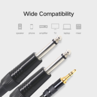 Doonjery — câble Audio Jack 6.35mm à Double Jack 1/4mm, adaptateur Jack 1/8 "TS, pour stéréo, 3.5 pouces, 3.5mm à Double Jack 6.5mm