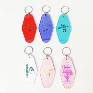 Glittering Personalized Design Hotel Retro Motel Logo Plastic Keychain Keyrings with Room Number <b>Key</b> Chain Hotel <b>Key</b> <b>Tags</b> - Product Image 2
