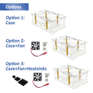 Orange <span class=keywords><strong>Pi</strong></span> 5 Max Caja acrílica Carcasa transparente Caja protectora Ventilador DE REFRIGERACIÓN OPCIONAL y disipadores de calor de aluminio para OPi 5Max - Product Image 3