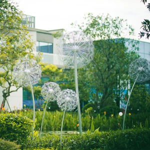 Escultura de Diente de León de Acero Inoxidable para Decoración de Jardín Exterior, Resistente a la Intemperie, Acabado Pulido, Adorno Temático de Plantas Independiente - Product Image 1