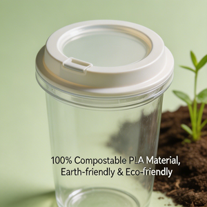Gobelets en PLA respectueux <span class=keywords><strong>de</strong></span> l'environnement avec couvercles hermétiques, vaisselle compostable anti-fuite pour les services <span class=keywords><strong>de</strong></span> livraison très occupés - Product Image 3