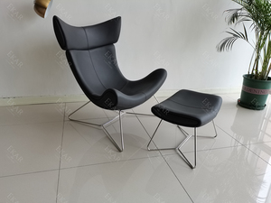 Imola-muebles modernos para el hogar, sillón individual de cuero con respaldo alto y pata de Metal, descuento al por mayor - Product Image 6