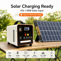 Générateur solaire portable 150W 192Wh LiFePO4, onde sinusoïdale pure, MPPT, panneau 40W, charge de voiture, camping, lampe de poche extérieure