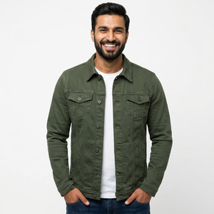 Veste d'hiver personnalisée pour hommes veste en jean décolorée par le soleil streetwear vintage patchwork lavage à l'acide mode OEM en vrac vente en gros - Product Image 1