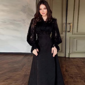 Nuovo Abito Lungo Estivo 2026 da Donna con Scollo a V, Maniche a Sbuffo in Pizzo, Stile Francese Chic, Elegante, Vita Alta, Bianco, da Festa - Product Image 3
