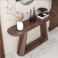 Table console allée couleur noyer noir table basse étroite simple en bois massif