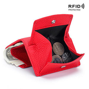 Portefeuille court AndoBag RFID mini à trois volets pour femmes, en cuir de vache véritable, porte-monnaie, mode décontractée, porte-cartes simple 5156 - Product Image 3