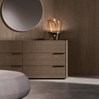 Commode personnalisée comptoir en bois poignée en aluminium mélamine imitation cuir tiroir intérieur buffet en placage de chêne
