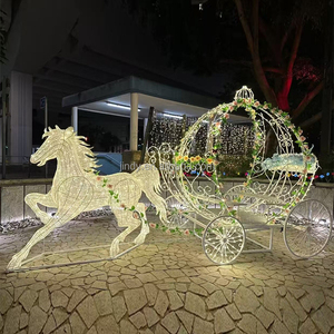 Decorazioni per Matrimoni, Sfondo per Cerimonie, Grande Carrozza Bianca da Principessa Reale con Cavalli, Carrozza di Cenerentola - Product Image 4