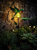 Lampes solaires d'extérieur en forme de colibris, petites, en verre, étanches IP65, 7W LED, batterie 6600mAh, pour décorer la pelouse et le jardin