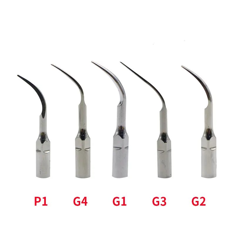 Cabezales de escarificador Dental para carpintería, paquete de 5 unidades, G1, G2, G3, G4, P1, P3, escalador ultrasónico, pieza de mano