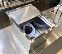 Bac à glace commercial encastrable avec couvercle coulissant pour station de bar extérieure, idéal pour le vin et la bière froids - Grande vente