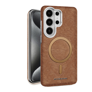 เคสโทรศัพท์หนัง PU ชุบเคลือบหรูหรา พร้อมแม่เหล็ก สำหรับ Samsung S26 S23 S24 Ultra S25 Plus รองรับการชาร์จไร้สาย ป้องกันอย่างดี - Product Image 1