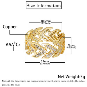 Nouvelle bague rétro hip-hop en forme de V, en cuivre incrusté de zircon, pour homme - Product Image 6