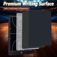 Pizarra de Entrenamiento de Baloncesto Portátil a Prueba de Agua Sunnygram de 16 Pulgadas con Pantalla LCD, Planificador de Estrategia Digital Electrónico con Lápiz para Entrenamiento