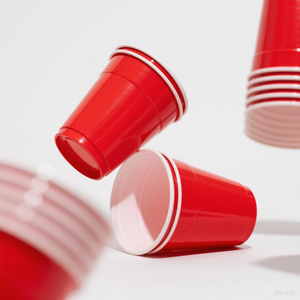 生分解性エコフレンドリー16オンス使い捨てプラスチック製ホットパーティーカップ　業務用100個入り　透明BPAフリー　リサイクル可能で耐久性あり - Product Image 6