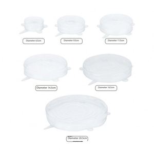 Lot de 6 couvercles extensibles en silicone, réutilisables et hermétiques, pour bols, restes alimentaires, conservation de la fraîcheur au réfrigérateur - Vente Flash - Product Image 2