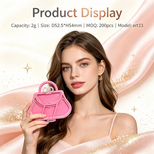 Étui à baume à lèvres ISMAN 2g en forme de sac à main, couvercle transparent, poignée, sac en plastique rose, charnière, joli contenant cosmétique Kawaii compact vide - Product Image 2