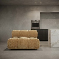 Canapé Bellini moderne, canapé design en forme de L, vert, 3 places, canapé modulaire sectionnel, canapé à compression