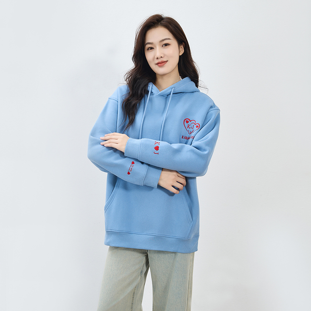 High Quality Custom Logo Customized Embroidered Sweatshirt Embroidery Pullover Hoodies Clothing Dress Supplier