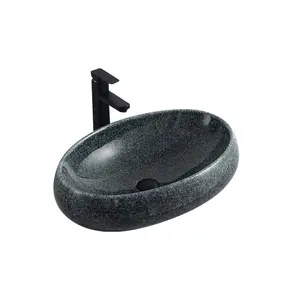 Antike Sanitär-Theke entwirft ovale Form grün schwarz Waschbecken