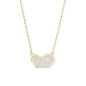 Collana alla <span class=keywords><strong>Moda</strong></span> KS New Love in Acciaio Inossidabile Placcato Oro 18K per Donne, Catena <span class=keywords><strong>con</strong></span> Ciondolo a Cuore in Pietra Naturale - Product Image 3